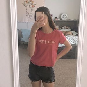 Hollister graphic tshirt (dark pink)